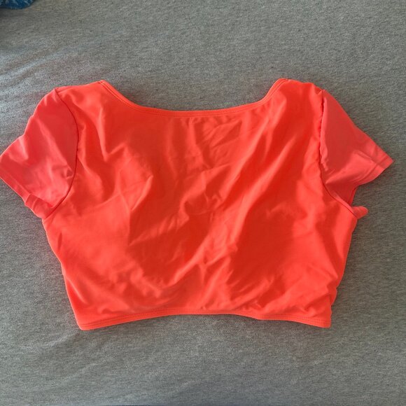 Neon Coral Bikini Twist Top - Picture 3 of 6